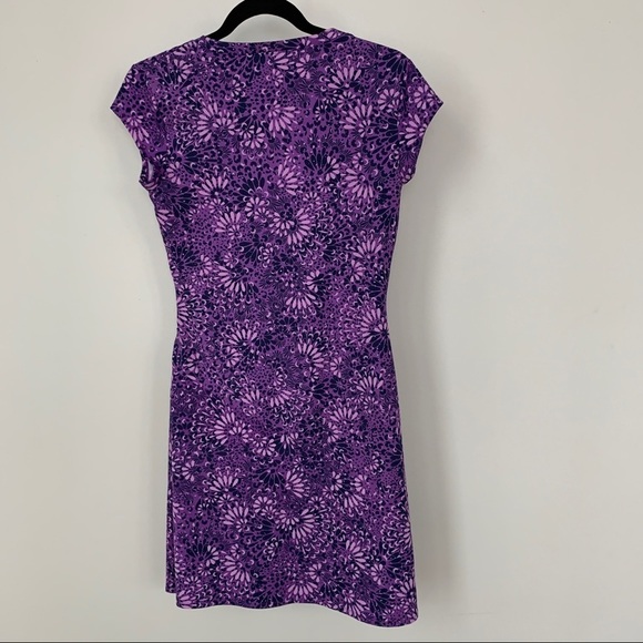 Athleta Purple V-Neck Short Sleeve Dress Size XSP - Picture 6 of 9
